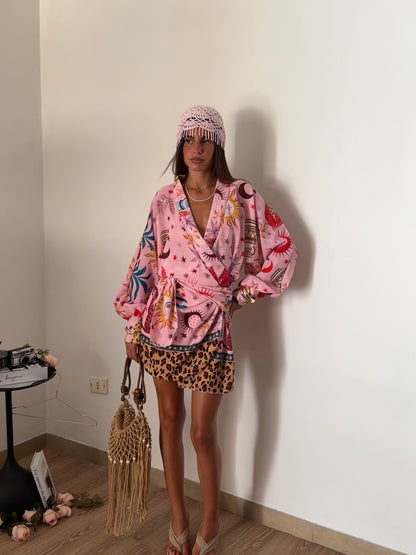 DRESS KIMONO ROSA