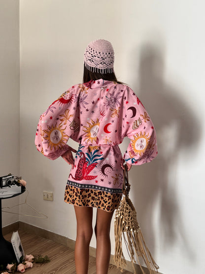 DRESS KIMONO ROSA